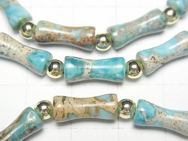 [Video] Light Blue Kaolinite Bamboo Bracelet 13x5x5mm