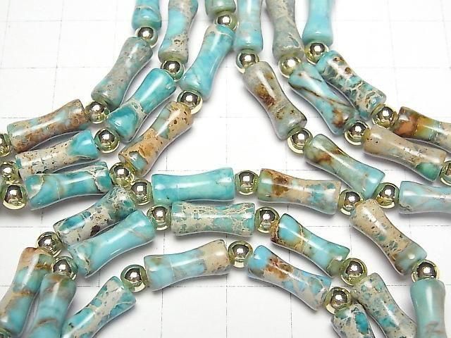 [Video] Light Blue Kaolinite Bamboo Bracelet 13x5x5mm