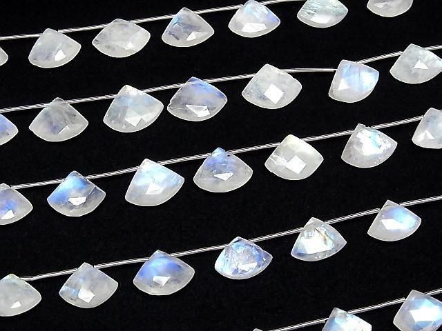 [Video]High Quality Rainbow Moonstone AA++ Fan Shape Cut 1strand (6pcs)