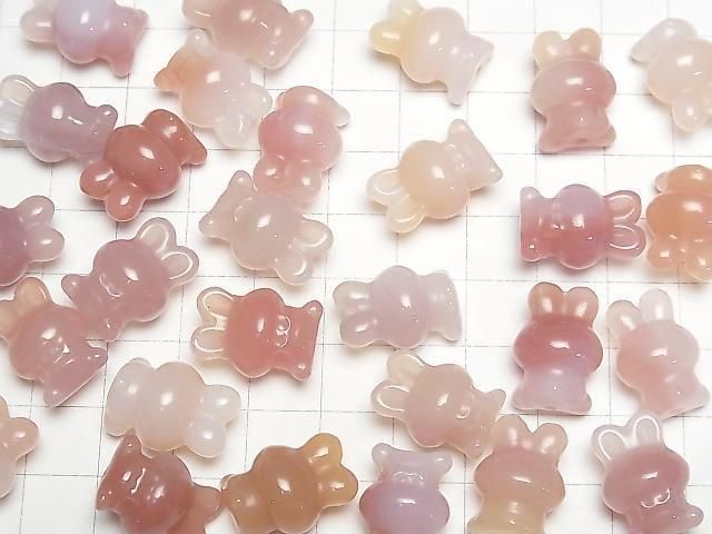 [Video] Agate Rabbit Motif 18x13mm [Drilled Hole] 3pcs