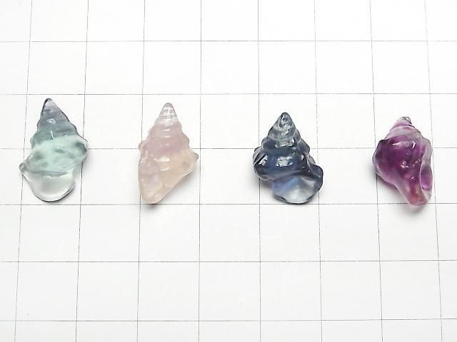 [Video] Multicolor Fluorite AAA- Shell (Snail) Motif 18x12mm [Undrilled] 5pcs