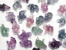 [Video] Multicolor Fluorite AAA- Elephant Motif 14x18mm [Undrilled] 5pcs
