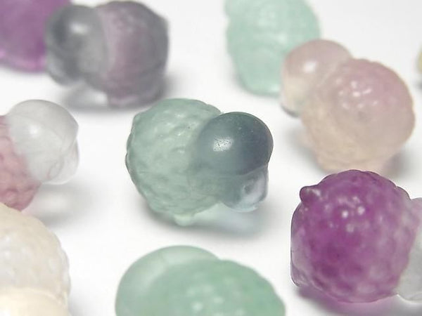 [Video] Multicolor Fluorite AAA- Sheep Motif 14x17mm [Undrilled] 5pcs