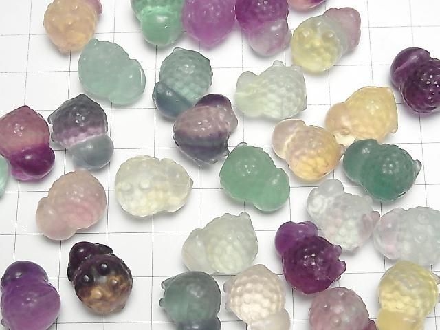 [Video] Multicolor Fluorite AAA- Sheep Motif 14x17mm [Undrilled] 5pcs