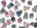 [Video] Multicolor Fluorite AAA- Dog Motif 17x12mm [Undrilled] 5pcs