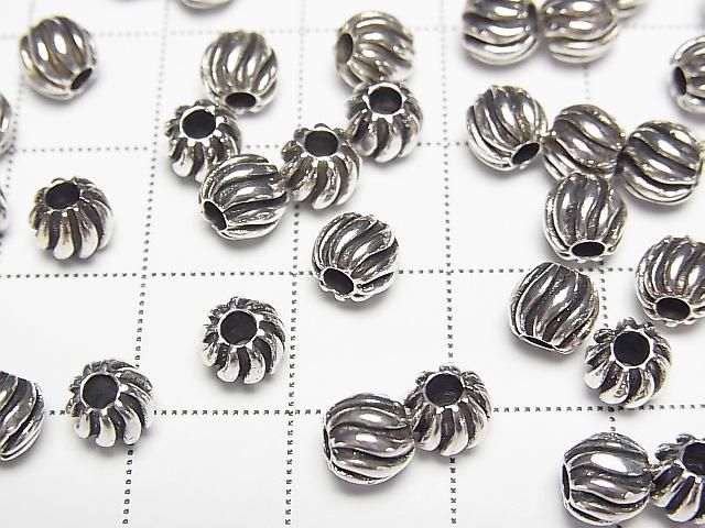 Silver 925 Design Round 6mm 2pcs