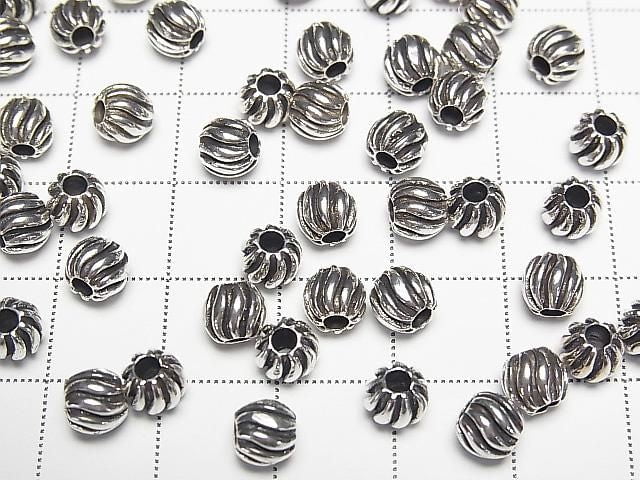Silver 925 Design Round 6mm 2pcs