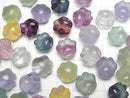 [Video] Multicolor Fluorite AAA- Paw Print Motif 13x14mm [Drilled Hole] 5pcs