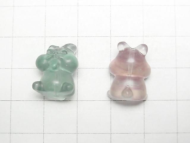 [Video] Multicolor Fluorite AAA- Hamster Motif 18x13mm [Drilled Hole] 5pcs
