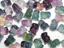 [Video] Multicolor Fluorite AAA- Dinosaur Motif 17x13mm [Undrilled] 5pcs