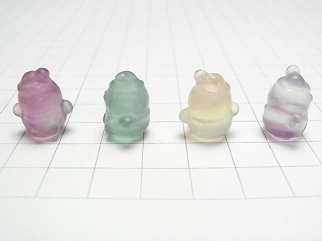 [Video] Multicolor Fluorite AAA- Snowman Motif 18x15mm [Undrilled] 5pcs