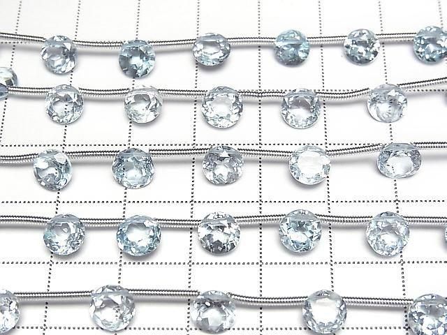 [Video]High Quality Sky Blue Topaz AAA- Round Faceted 6x6mm 1strand beads (aprx.7inch/18cm)