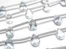 [Video]High Quality Sky Blue Topaz AAA- Pear shape Faceted 7x5mm 1strand beads (aprx.8inch/20cm)