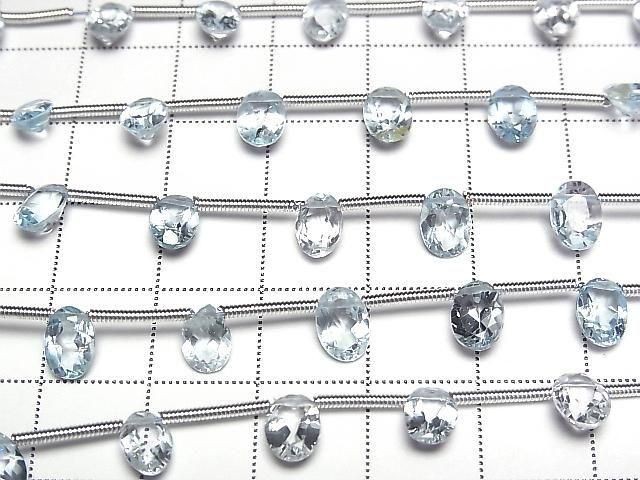 [Video]High Quality Sky Blue Topaz AAA- Oval Faceted 7x5mm 1strand beads (aprx.8inch/20cm)