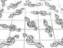 Metal parts Musical note motif (treble clef) Charm 15x6mm Silver color 3pcs