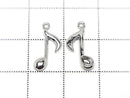 Metal parts Musical note motif (eighth note) Charm 13.5x8mm Silver color 3pcs