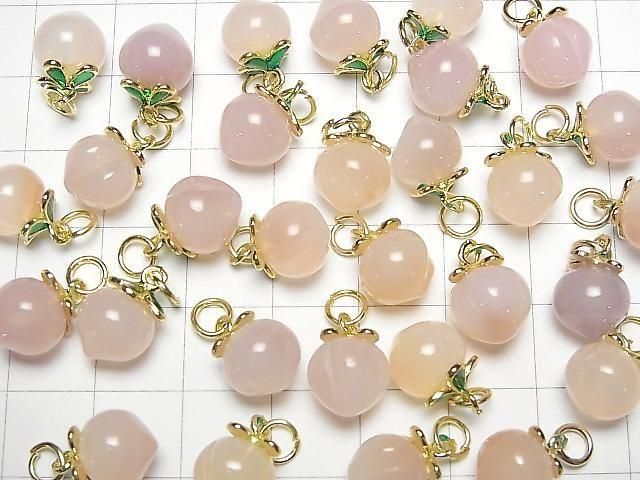 [Video] Agate Fruit Charm [Peach] 3pcs