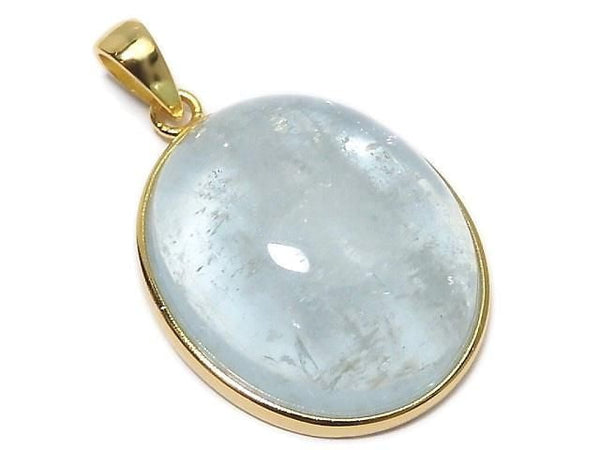 [Video][One of a kind] Aquamarine AA++ Pendant 18KGP NO.74