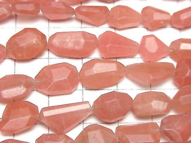 [Video] Argentine Rhodochrosite AA++ Faceted Nugget half or 1strand beads (aprx.15inch/38cm)