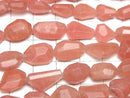[Video] Argentine Rhodochrosite AA++ Faceted Nugget half or 1strand beads (aprx.15inch/38cm)