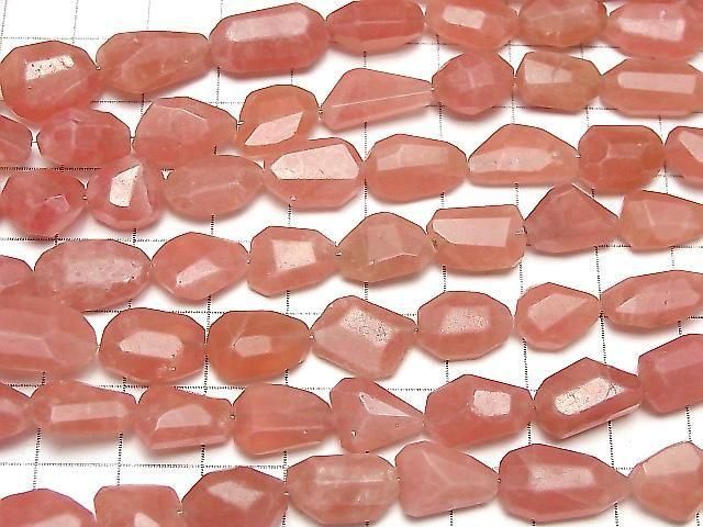 [Video] Argentine Rhodochrosite AA++ Faceted Nugget half or 1strand beads (aprx.15inch/38cm)