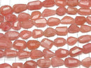 [Video] Argentine Rhodochrosite AA++ Faceted Nugget half or 1strand beads (aprx.15inch/38cm)