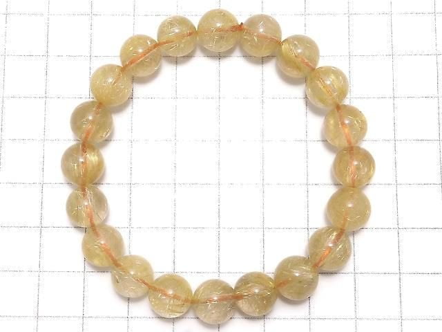 [Video][One of a kind] Rutilated Quartz AA+ Round 9.5mm Bracelet NO.435
