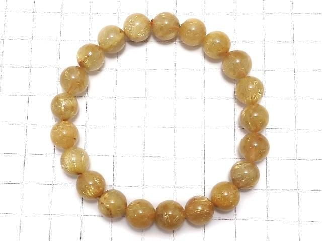 [Video][One of a kind] Rutilated Quartz AA+ Round 9.5mm Bracelet NO.437