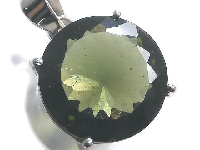 [Video][One of a kind] Moldavite AAA Faceted Pendant Silver925 NO.108