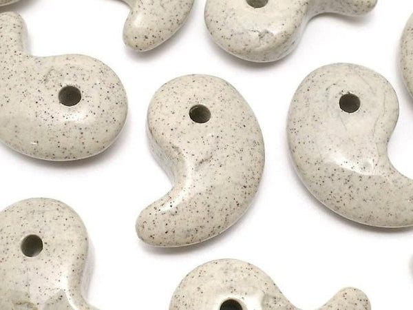 [Video] Taiwan Hokutolite Comma Shaped Bead 30x20mm 1pc