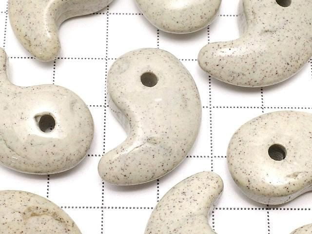 [Video] Taiwan Hokutolite Comma Shaped Bead 30x20mm 1pc