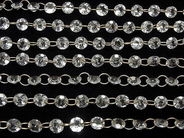 [Video]High Quality White Topaz Round Faceted 6x6mm [Double Hole] 1strand (14pcs)
