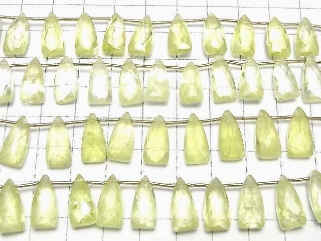 [Video]High Quality Lemon Quartz AA++ Deformed Faceted Pear Shape 15x7mm 1strand (17pcs)
