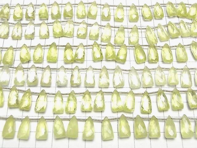 [Video]High Quality Lemon Quartz AA++ Deformed Faceted Pear Shape 15x7mm 1strand (17pcs)