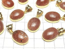 [Video]Sunstone AA++ Oval 19x14mm Pendant 18KGP 1pc