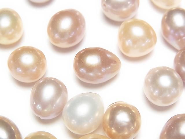 [Video] Fresh Water Pearl AA++ Potato-Drop 10-13mm [Half Drilled Hole] Natural color Mix 5pcs