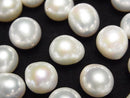 [Video]Fresh Water Pearl AA++ Loose stone Potato-Baroque 11-14mm White [Half Drilled Hole] 3pcs