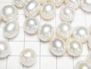 [Video]Fresh Water Pearl AA++ Loose stone Potato-Baroque 11-14mm White [Half Drilled Hole] 3pcs