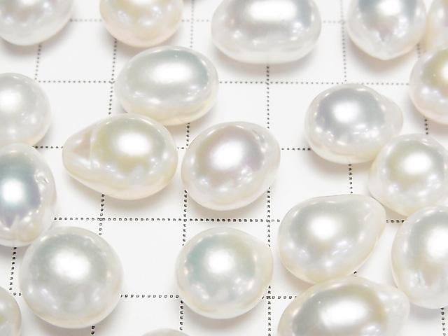 [Video]Fresh Water Pearl AA++ Loose stone Potato-Baroque 10-14mm White 3pcs