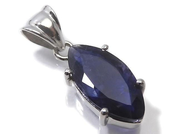 [Video][One of a kind] High Quality Iolite AAA- Faceted Pendant Silver925 NO.27