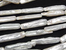 [Video] Fresh Water Pearl AA Stick 16-22mm White 1strand beads (approx. 15 inches/36 cm)