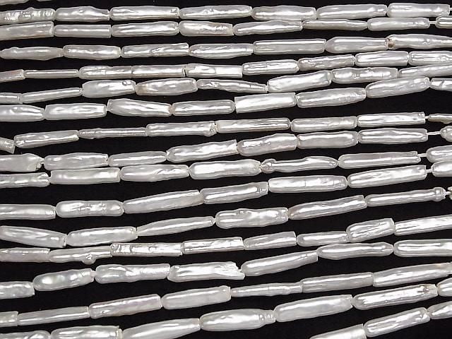 [Video] Fresh Water Pearl AA Stick 14-24mm White 1strand beads (aprx.15inch/37cm)
