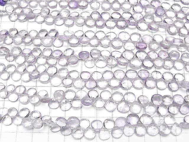 [Video]High Quality Pink Amethyst AAA- Chestnut Faceted Briolette half or 1strand beads (aprx.7inch/17cm)