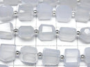 [Video] Natural color Blue Chalcedony AAA- Faceted Nugget half or 1strand (18pcs)