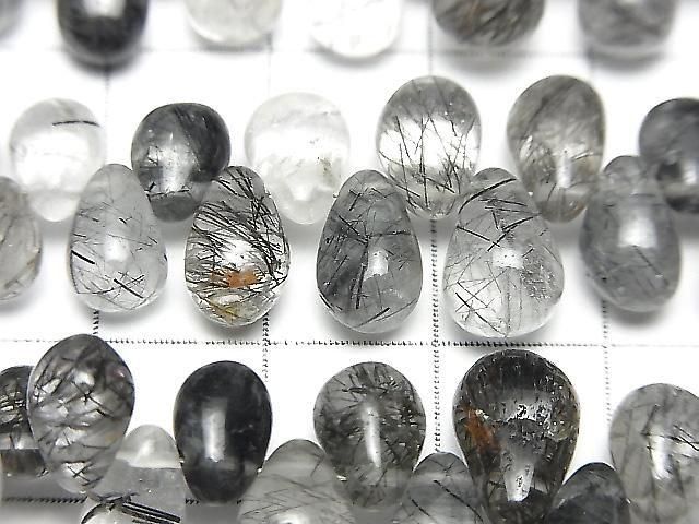 [Video]High Quality Tourmaline Quartz AA++ Drop (Smooth) half or 1strand beads (aprx.7inch/18cm)