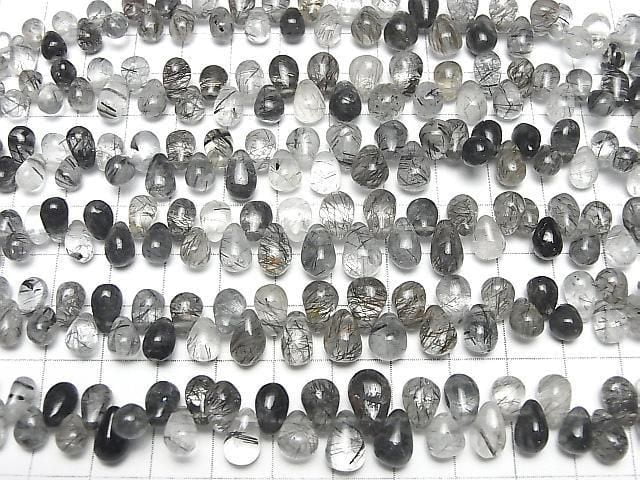 [Video]High Quality Tourmaline Quartz AA++ Drop (Smooth) half or 1strand beads (aprx.7inch/18cm)