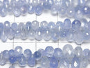 [Video]High Quality Ceylon Sapphire AAA- Drop Faceted Briolette half or 1strand beads (aprx.7inch/18cm)