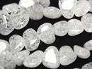 [Video]Cracked Crystal Flat Nugget 1strand beads (aprx.15inch/37cm)