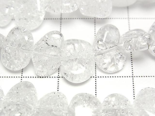 [Video]Cracked Crystal Flat Nugget 1strand beads (aprx.15inch/37cm)