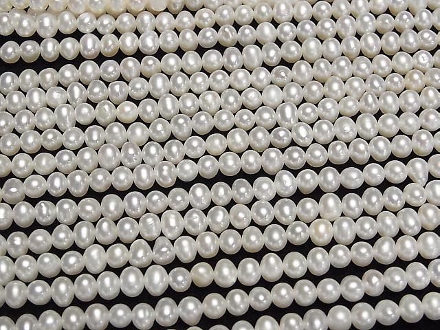 [Video] Fresh Water Pearl AA++ Potato 5-6mm White 1strand beads (aprx.15inch/37cm)